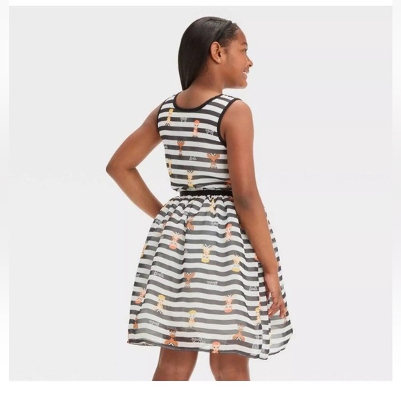 Girls' Barbie Character Dress White Black Kids Size Large (10/12) - Picture 11 of 15